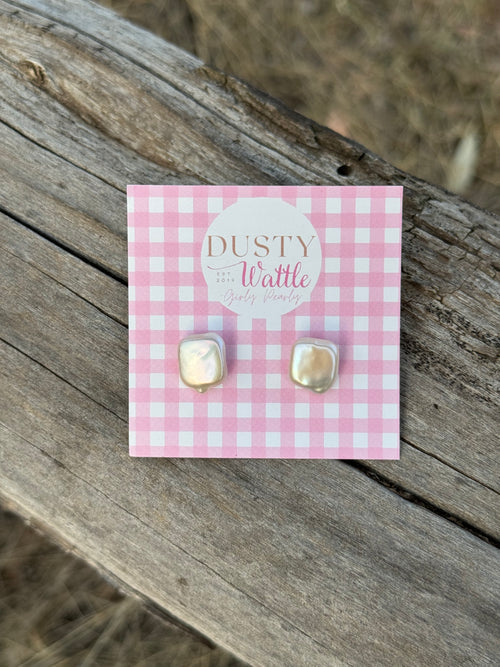 Square Pearl Studs
