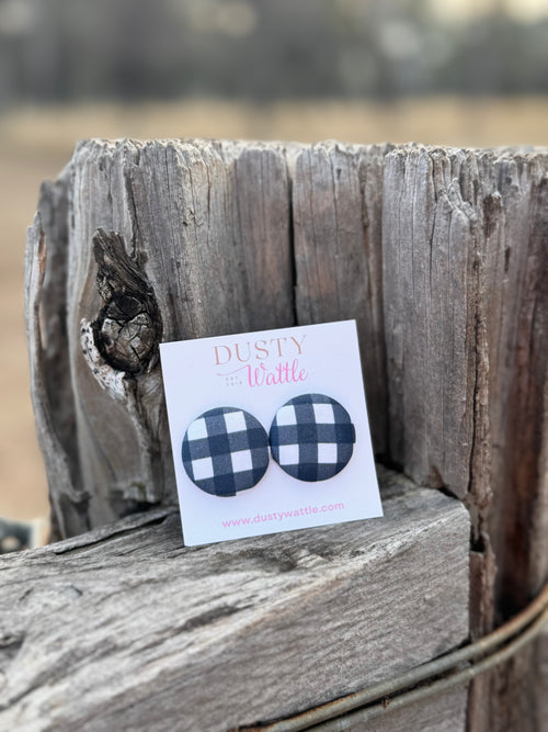 James Large Button Earrings