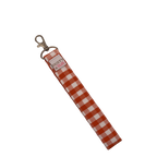 Orange Gingham Wristlet