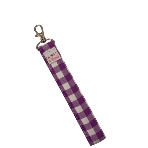 Purple Gingham Wristlet