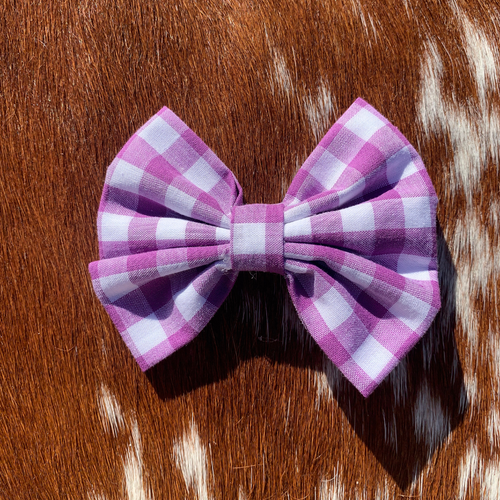 Hair Bow -Dark Purple Gingham