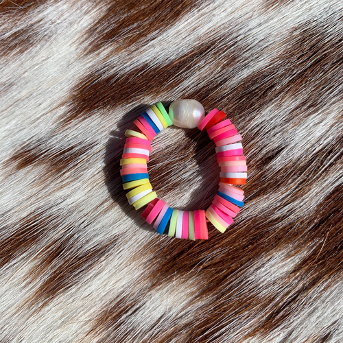 Pearl and Colourful Ring