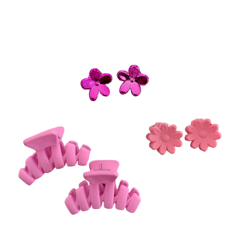 Pink Little Hair Claw Pack -Assorted