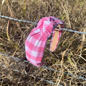 Knotted Headband- Pink Gingham