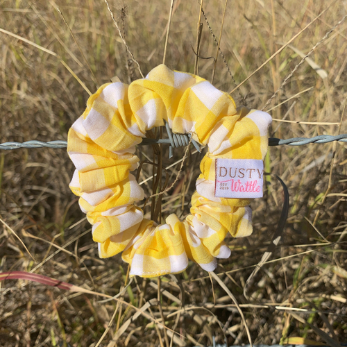 Small Scrunchie - Yellow Gingham