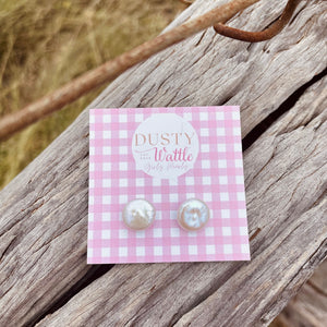 Coin Pearl Studs