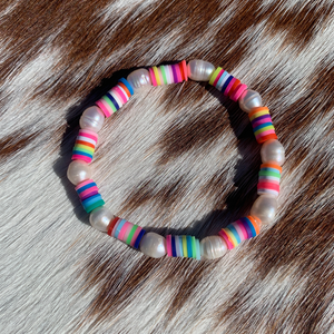 Pearl and Colourful Bracelets