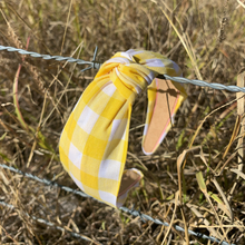 Load image into Gallery viewer, Knotted Headband- Yellow Gingham