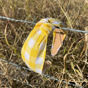 Knotted Headband- Yellow Gingham