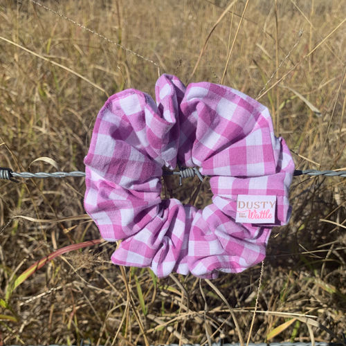 Medium Scrunchie - Purple Gingham