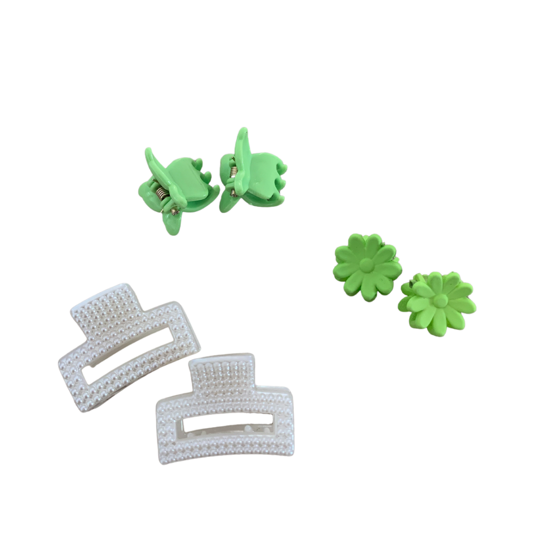 Green Little Hair Claw Pack -Assorted