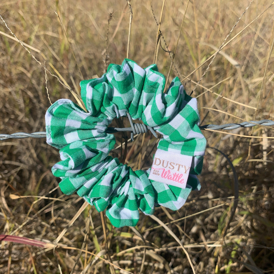 Small Scrunchie - Dark Green Gingham