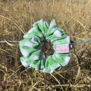 Small Scrunchie - Light Green Gingham