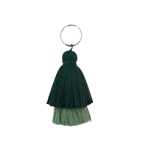 Green Tassel Keyring