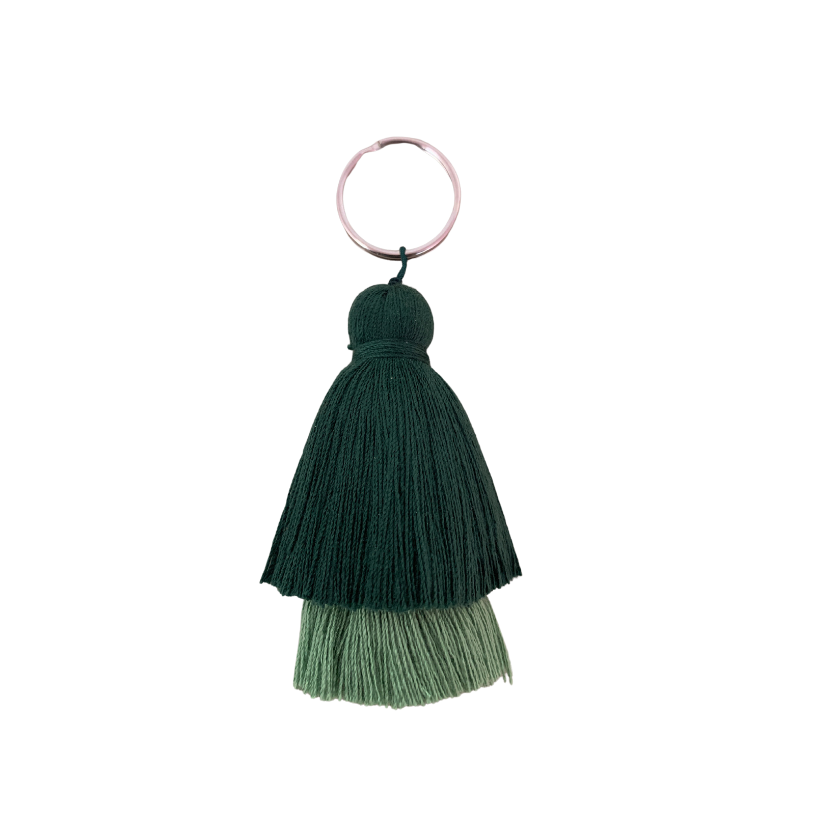 Green Tassel Keyring