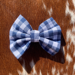 Hair Bow - Denim Navy