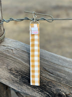 Mustard Gingham Wristlet