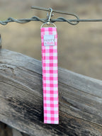 Pink Small Gingham Wristlet