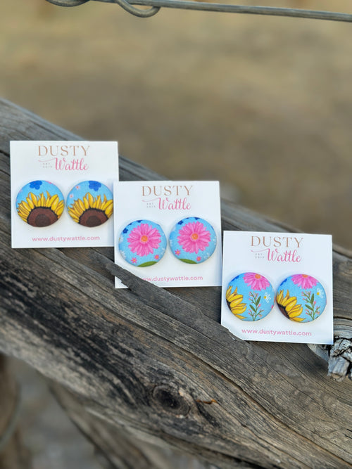 Sunny Large Button Earrings