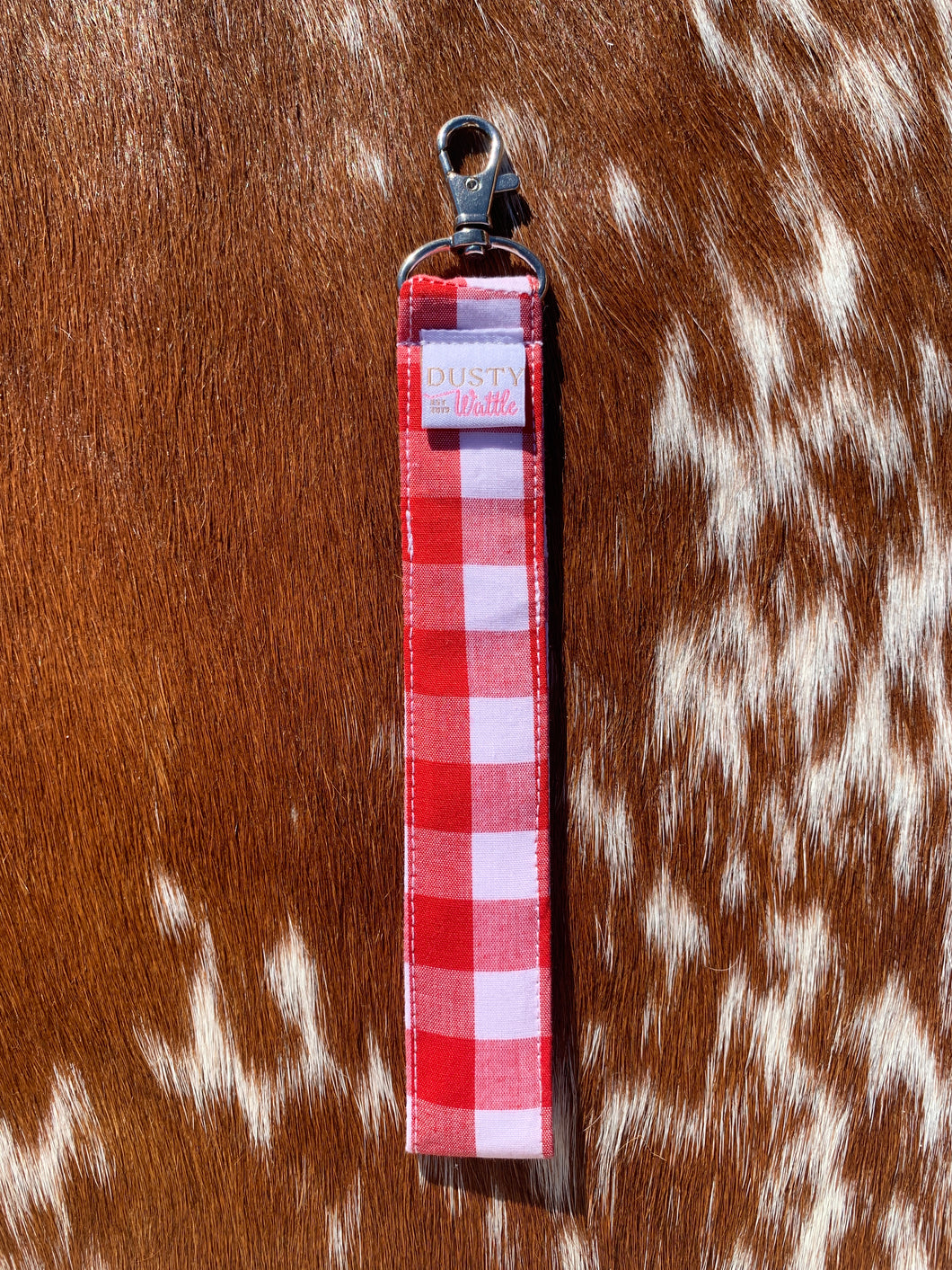 Red Gingham Wristlet