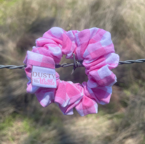 Small Scrunchie - Pink Gingham