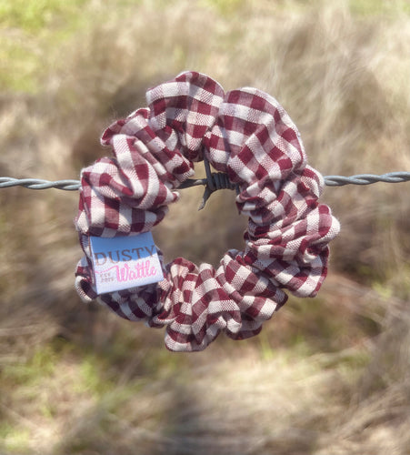 Small Scrunchie - Medium Pink Gingham