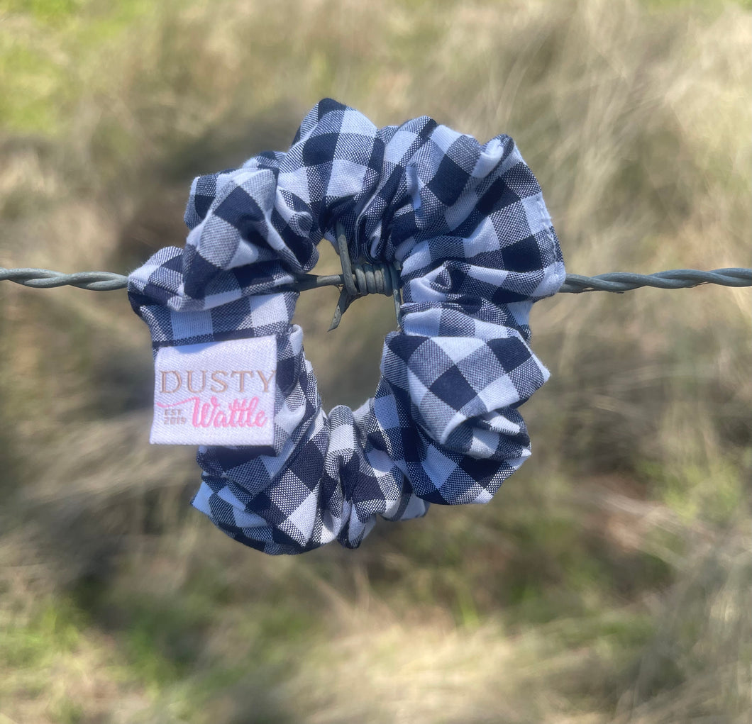 Small Scrunchie - Navy Gingham