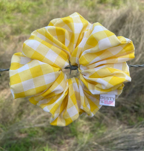 Large Scrunchie - Yellow Gingham