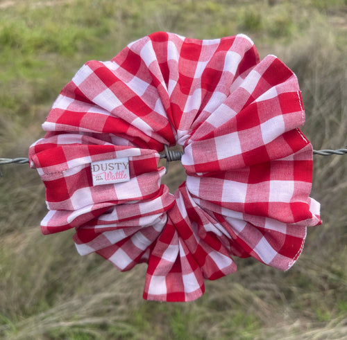 Large Scrunchie - Red Gingham