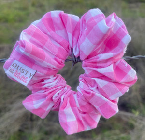 Medium Scrunchie - Light Pink Gingham